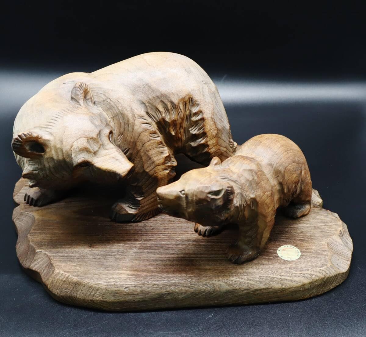 Amazon.co.jp: △木彫りの愛らしい親子熊とこぐまセット｜木彫り